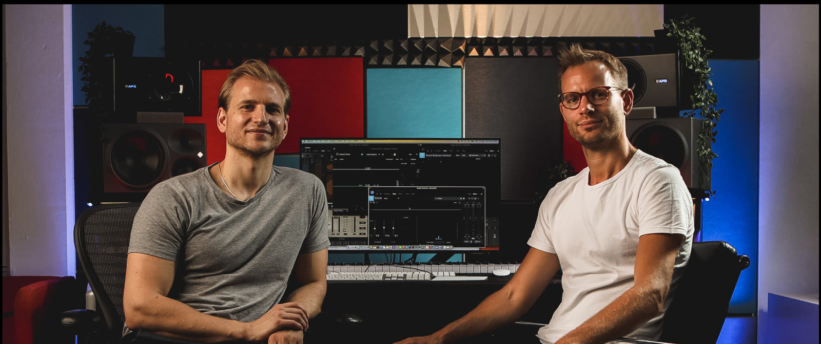 Rasmus and Mathias Madsen Munch in the studio